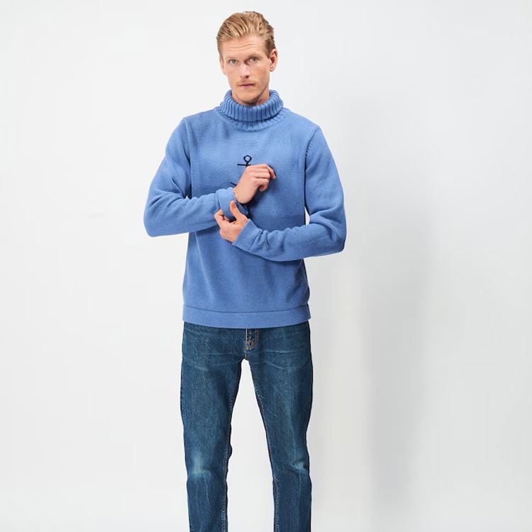 Jumperfabriken Haddock Anchor Rollneck Blå