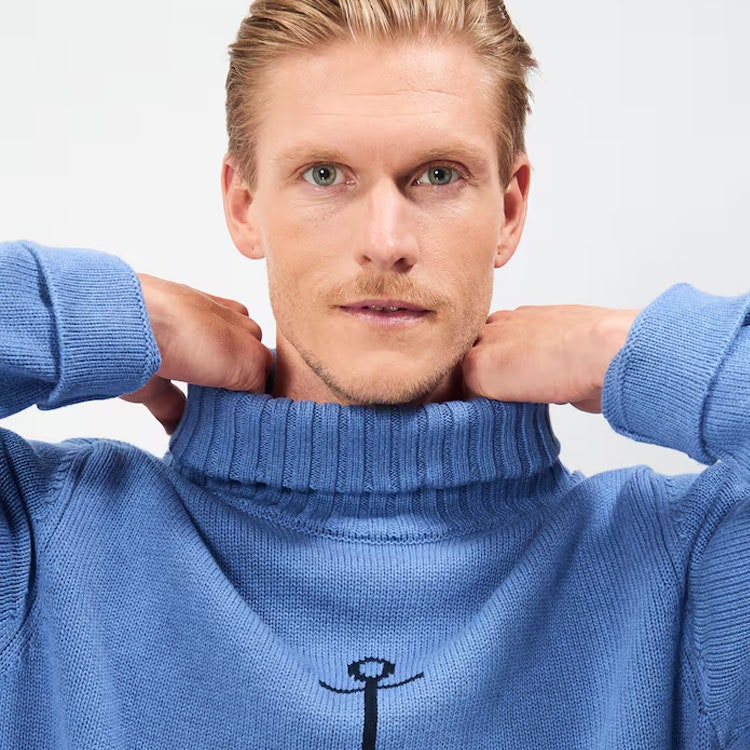 Jumperfabriken Haddock Anchor Rollneck Blå