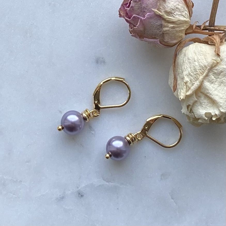 Örhängen - Preciosa Nacre Pearls Lavender