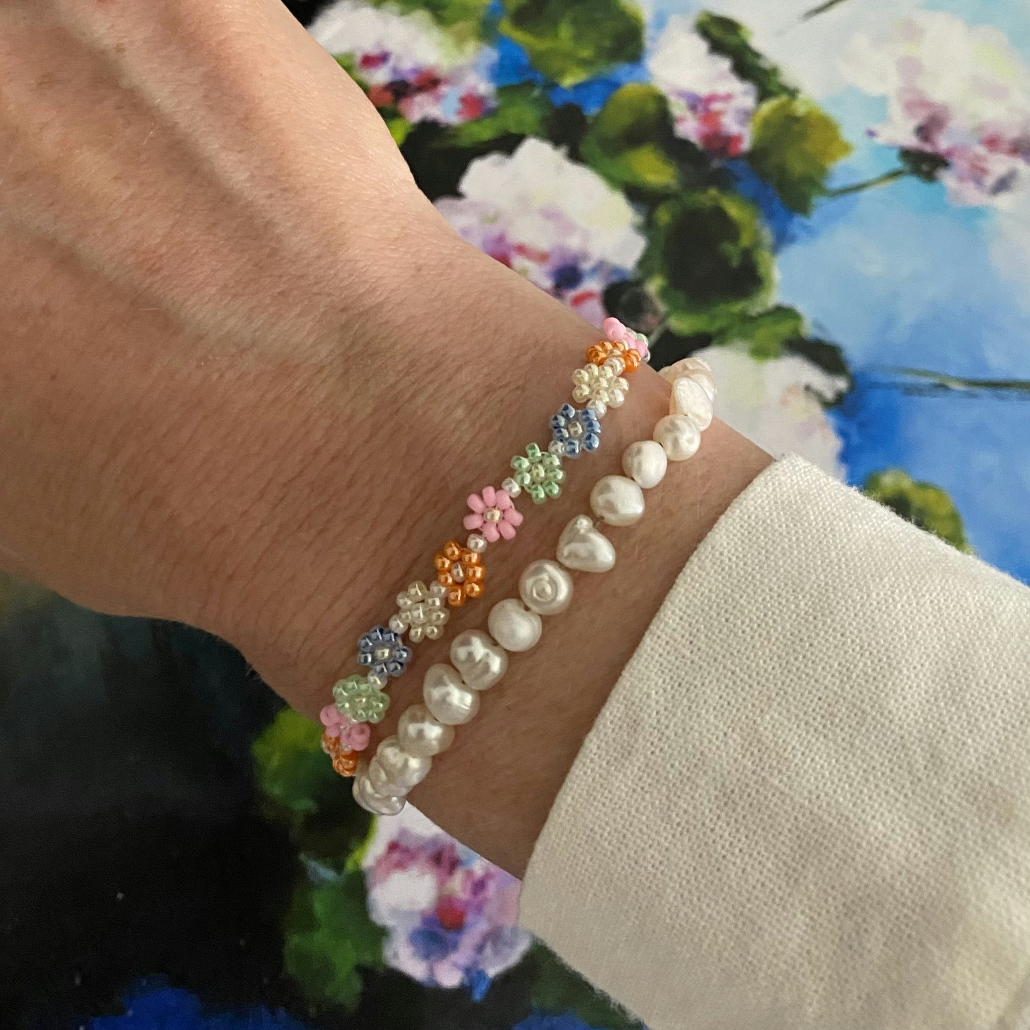 Armband - blommor - Meja Pärlor och Ting