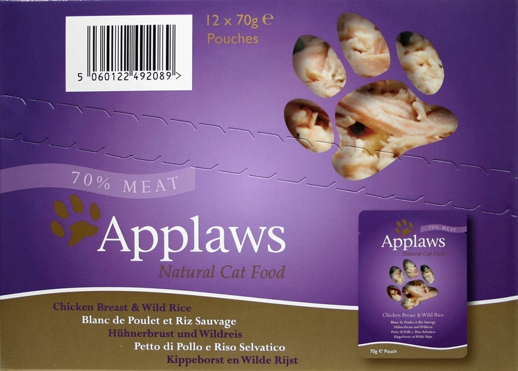 * Applaws Pouch, Chicken Breast with Wild Rice, 12 x 70 gr. *