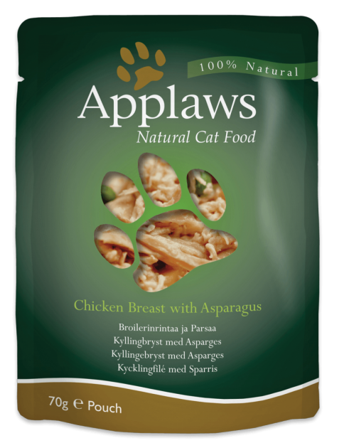 Applaws Pouch, Chicken Breast with Asparagus, 12 x 70 gr.