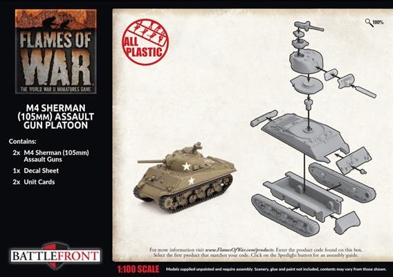 M4 Sherman (105mm) Assault Gun Platoon (Plastic)