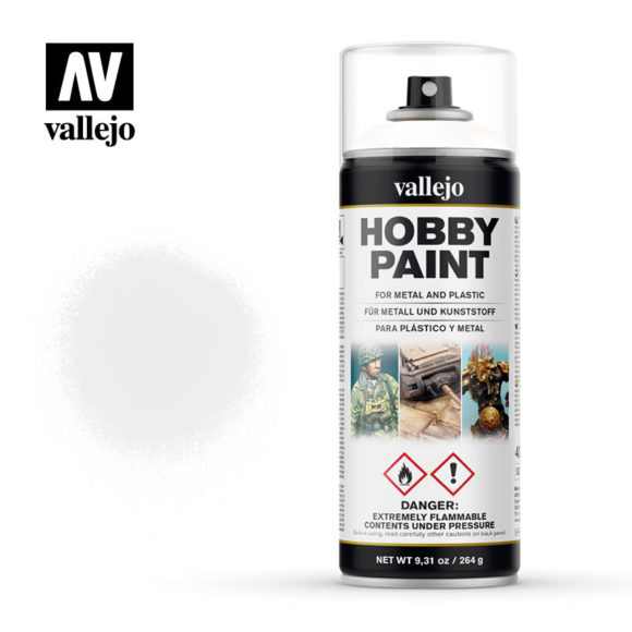 Vallejo Hobby Paint Spray: White (400 ml)