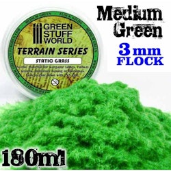 Static Grass Flock 3 mm - Medium Green - 180 ml