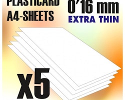 ABS Plasticard A4 - 0,16mm COMBOx5 sheets