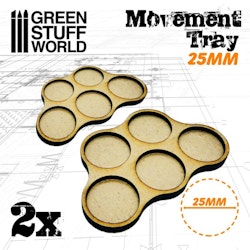 MDF Movement Trays 25mm x5 - Skirmish