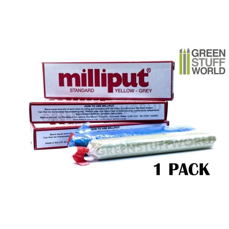  2 x Milliput Standard 2-Part Self Hardening Putty, Yellow/Grey  : Arts, Crafts & Sewing