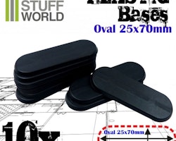 Plastic Bases - Oval Pill 25x70mm BLACK
