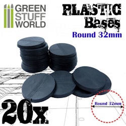 Plastic Bases - Round 32mm BLACK