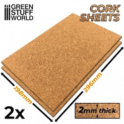 Cork Sheet in 2mm x2