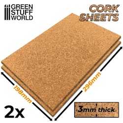 Cork Sheet in 3mm x2