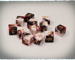 Blood And Milk d6 dice set, 12 pcs