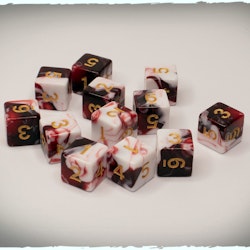 Blood And Milk d6 dice set, 12 pcs