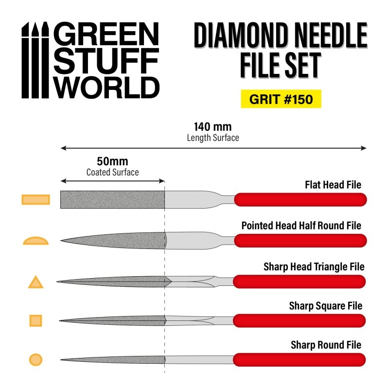 Diamond Needle Files Set - Grit 150