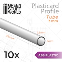 ABS Plasticard - Profile TUBE 3 mm