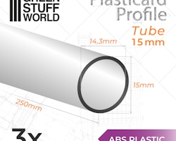 ABS Plasticard - Profile TUBE 15mm PIPELINE