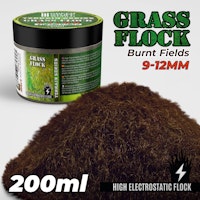 Static Grass Flock 9-12mm - BURNT FIELDS - 200 ml