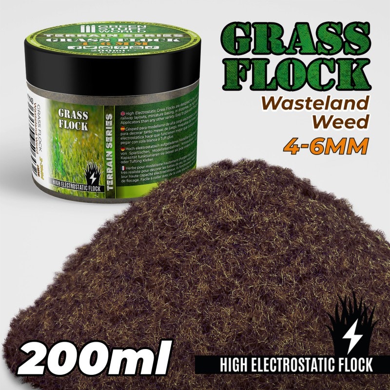 Static Grass Flock 4-6mm - WASTELAND WEED - 200 ml