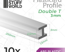 ABS Plasticard - Profile DOUBLE-T 3 mm