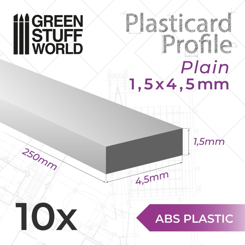 ABS Plasticard - Profile PLAIN 4.5mm
