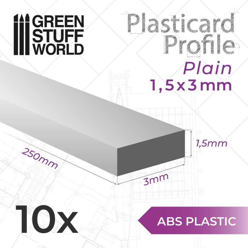 ABS Plasticard - Profile PLAIN 3 mm