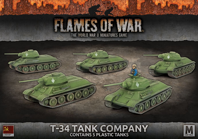 T-34 Tank Company (Mid War x5 Tanks Plastic)