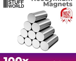 Neodymium Magnets 2x1mm - 100 units (N52)