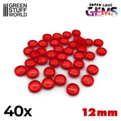 Plastic Gems 12mm - Red