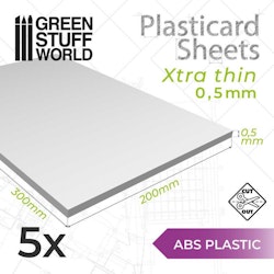 ABS Plasticard A4 - 0'5 mm COMBOx5 sheets
