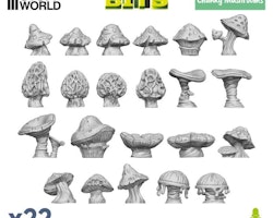 3D printed set - Chunky Mushrooms