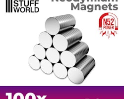 Neodymium Magnets 5x2mm - 100 units (N52)