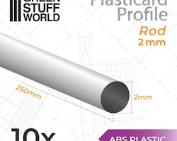 ABS Plasticard - Profile ROD 2 mm
