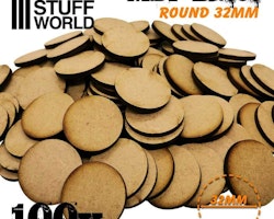 MDF Bases - Round 32 mm (Pack x100)