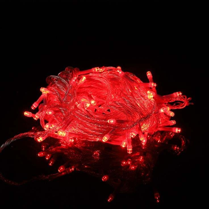 Ljusslinga Röd , 100 st led 10 m lång / 220v förlängningsbar.Utomhus bruk -  M&MTrading