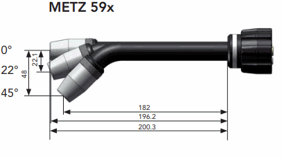 Pistolhuvud DIX METZ 594 45°