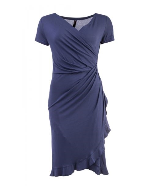 Omlottklänning I Marinblå klänning I Trikåklänning I Jerseydress I Klänning med stretch I Feminin klänninng I Sommarklänning I Sköna klänningar