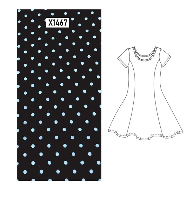 NOT Trikåklänning - EVY Long Black Cute Dots