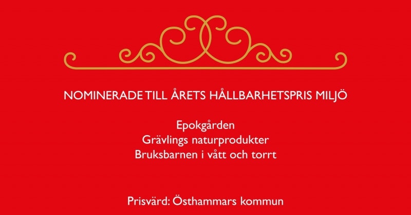 Nominerade till Årets Hållbarhetspris Miljö
