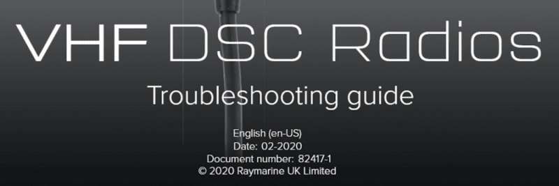 Felsökningsguide för VHF DSC-radio: Ray50/52/53 | Ray60/63 | Ray70/73 | Ray90/91 och Handenheter/Hub/Högtalare