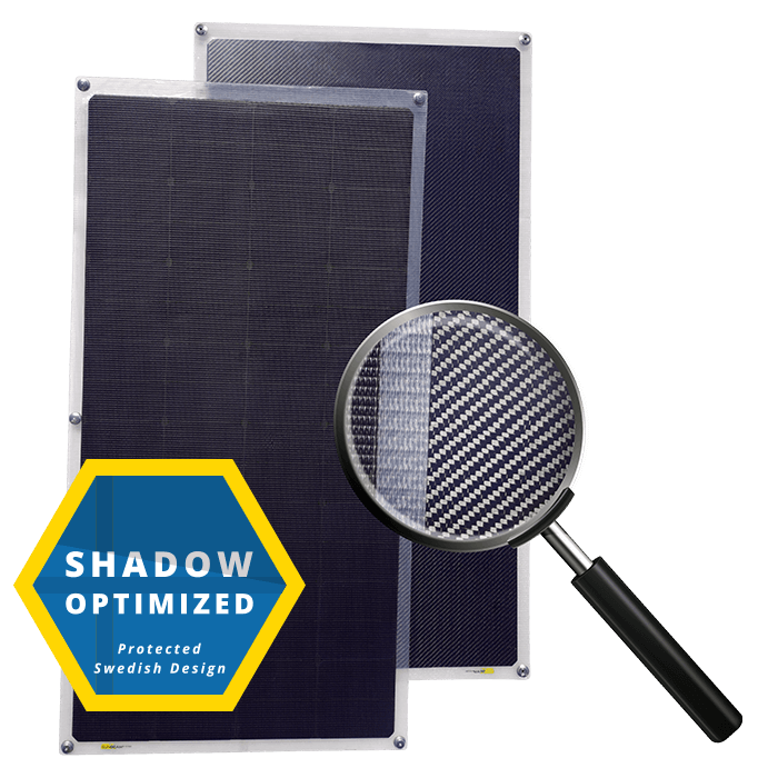 Sunbeam Systems - Solar panel Tough+ Carbon 55W 563 x 554 mm