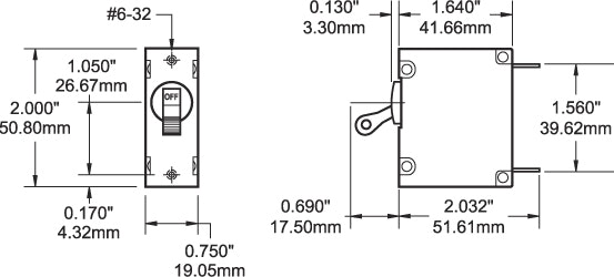 Blue Sea Systems - Automatsäkring DC/AC 10A 1-p, svart (Bulk)