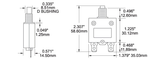 Blue Sea Systems - Automatsäkring med tryckfunktion, 15A (Bulk)