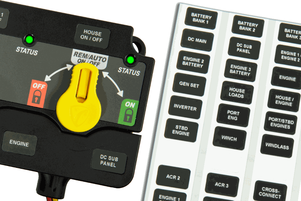 EGIS - XD-Series Programmerbart skiljerelä dubbelt med knapp - förtennad 500A 12/24V