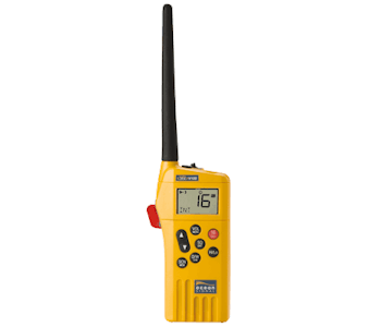Ocean Signal 720S-00614 - SafeSea V100 GMDSS bärbar VHF-radio, 21 simplexkanaler, Li-batteri, laddbart batteri