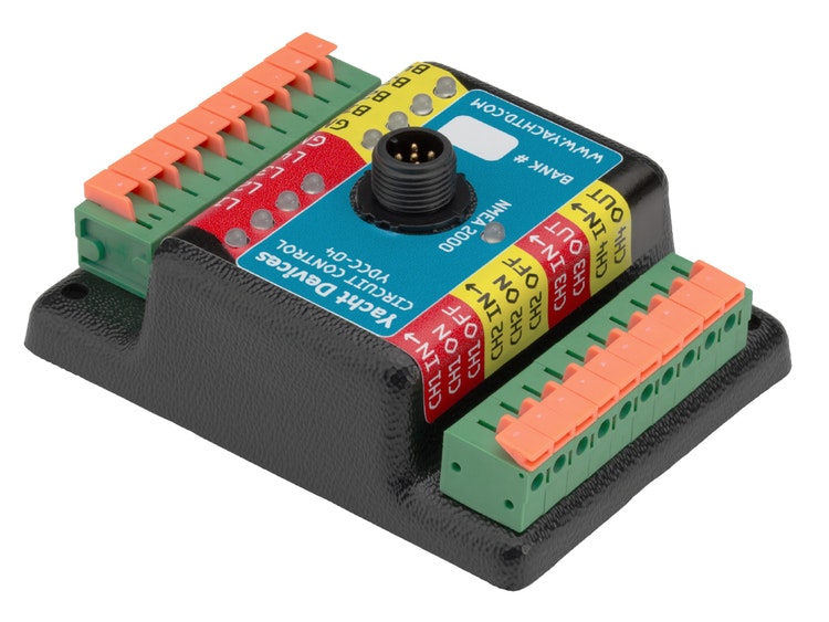  Yacht Devices YDCC-04N - Current control unit NMEA 2000. 4 relay outputs, 4 button inputs
