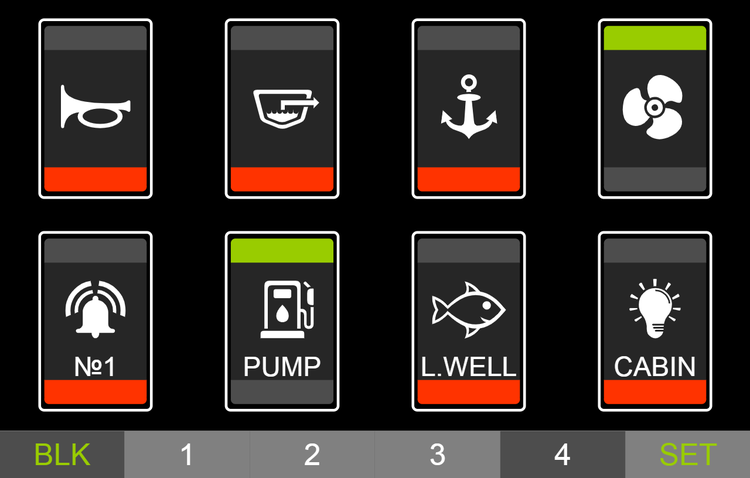 Yacht Devices - Strömkontrollenhet NMEA 2000. 4 st reläutgångar, 4 st knappingångar