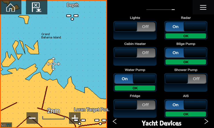  Yacht Devices YDCC-04N - Strømstyringsenhed NMEA 2000. 4 relæudgange, 4 knapindgange
