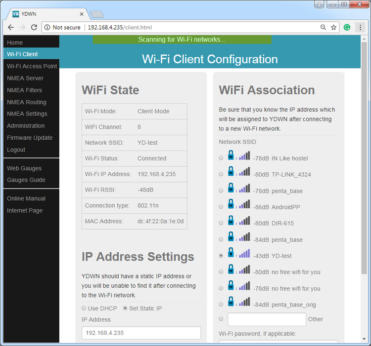 Yacht Devices YDWN-02 - NMEA 0183 Wi-Fi Gateway