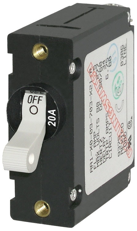  Blue Sea Systems 7214 - Automaattinen sulake DC/AC 20A 1-p, valkoinen